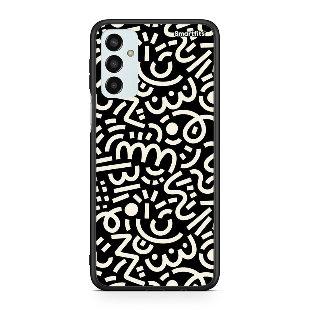 Samsung M13 Doodle Art θήκη από τη Smartfits με σχέδιο στο πίσω μέρος και μαύρο περίβλημα | Smartphone case with colorful back and black bezels by Smartfits