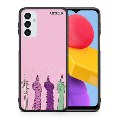 Θήκη Samsung M13 Halloween Be A Lady από τη Smartfits με σχέδιο στο πίσω μέρος και μαύρο περίβλημα | Samsung M13 Halloween Be A Lady case with colorful back and black bezels