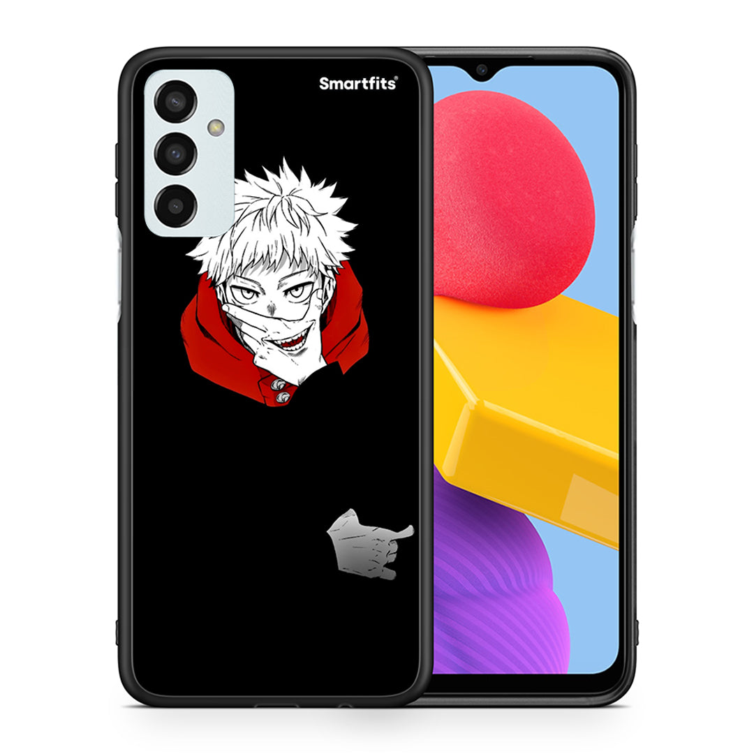 Θήκη Samsung M13 Itadori Anime από τη Smartfits με σχέδιο στο πίσω μέρος και μαύρο περίβλημα | Samsung M13 Itadori Anime case with colorful back and black bezels