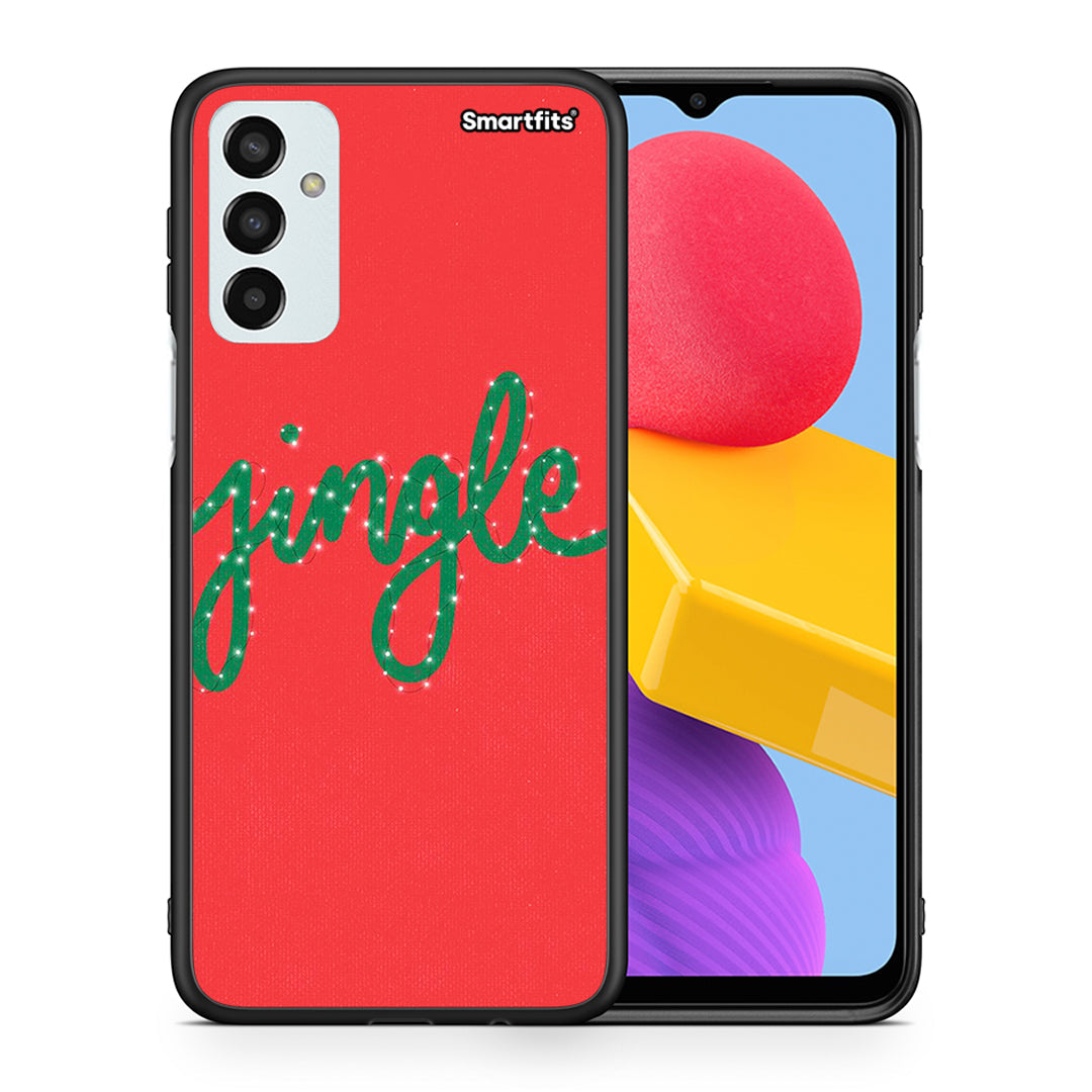 Θήκη Samsung M13 Jingle Xmas από τη Smartfits με σχέδιο στο πίσω μέρος και μαύρο περίβλημα | Samsung M13 Jingle Xmas case with colorful back and black bezels