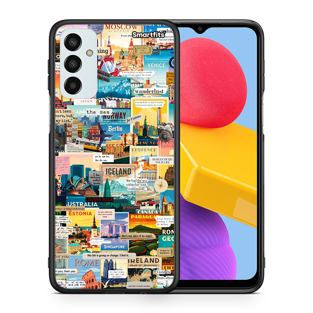 Θήκη Samsung M13 Live To Travel από τη Smartfits με σχέδιο στο πίσω μέρος και μαύρο περίβλημα | Samsung M13 Live To Travel case with colorful back and black bezels
