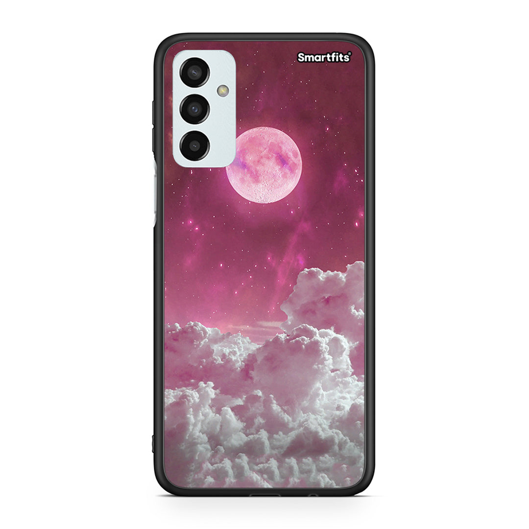 Samsung M13 Pink Moon θήκη από τη Smartfits με σχέδιο στο πίσω μέρος και μαύρο περίβλημα | Smartphone case with colorful back and black bezels by Smartfits