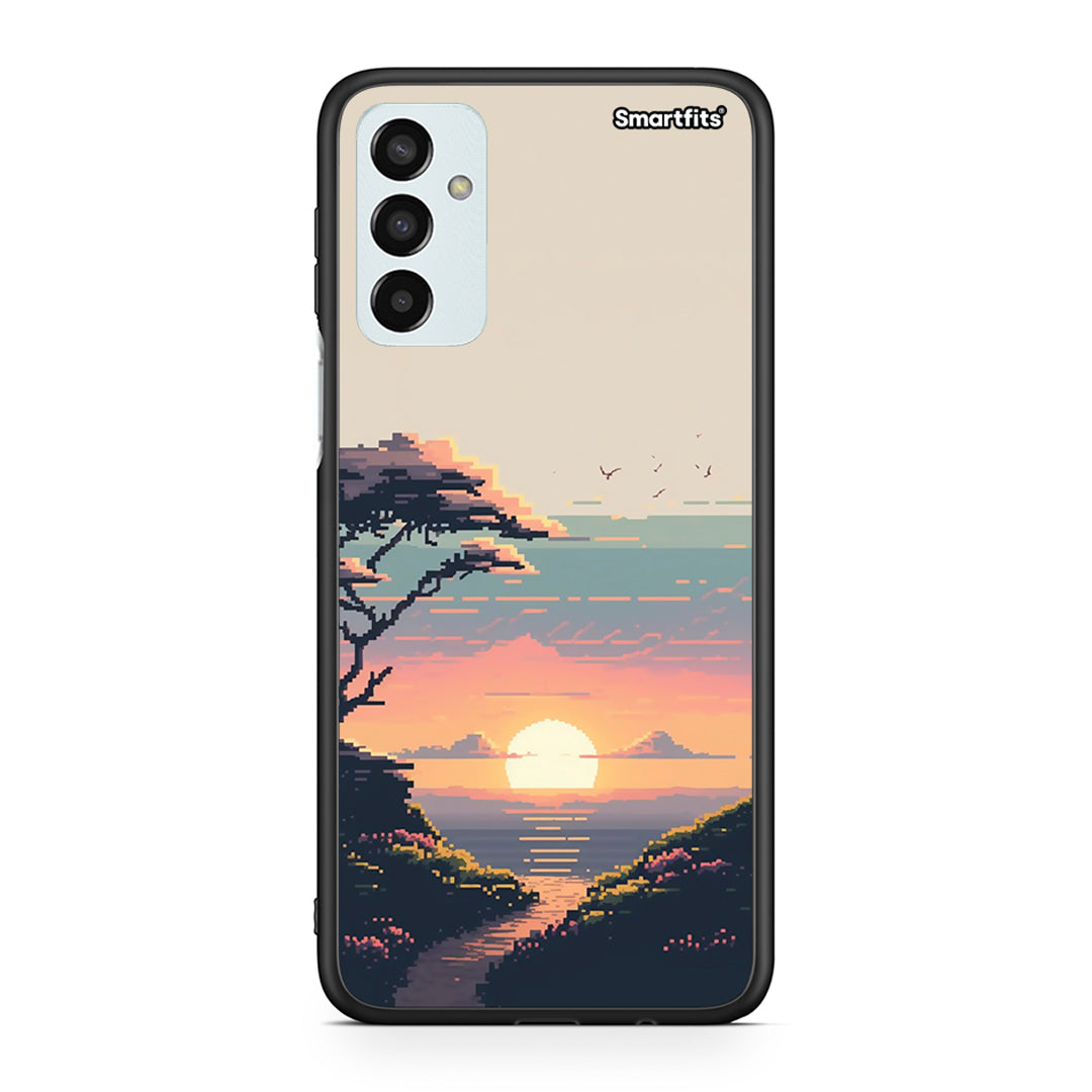 Samsung M13 Pixel Sunset θήκη από τη Smartfits με σχέδιο στο πίσω μέρος και μαύρο περίβλημα | Smartphone case with colorful back and black bezels by Smartfits