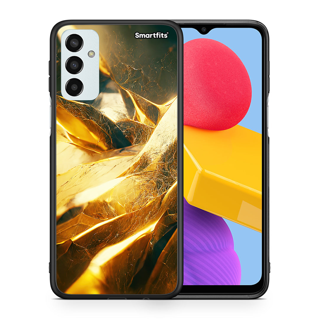 Θήκη Samsung M13 Real Gold από τη Smartfits με σχέδιο στο πίσω μέρος και μαύρο περίβλημα | Samsung M13 Real Gold case with colorful back and black bezels