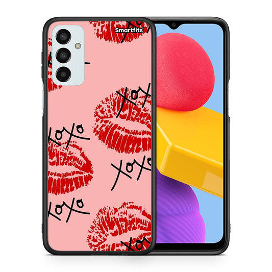 Θήκη Samsung M13 XOXO Lips από τη Smartfits με σχέδιο στο πίσω μέρος και μαύρο περίβλημα | Samsung M13 XOXO Lips case with colorful back and black bezels