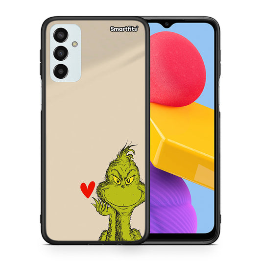 Θήκη Samsung M13 Xmas Grinch από τη Smartfits με σχέδιο στο πίσω μέρος και μαύρο περίβλημα | Samsung M13 Xmas Grinch case with colorful back and black bezels