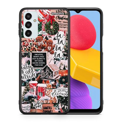 Θήκη Samsung M13 Xmas Habbits από τη Smartfits με σχέδιο στο πίσω μέρος και μαύρο περίβλημα | Samsung M13 Xmas Habbits case with colorful back and black bezels