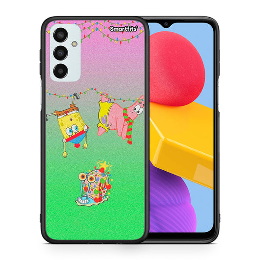 Θήκη Samsung M13 Xmas Lights από τη Smartfits με σχέδιο στο πίσω μέρος και μαύρο περίβλημα | Samsung M13 Xmas Lights case with colorful back and black bezels
