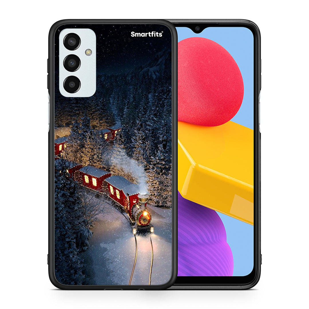 Θήκη Samsung M13 Xmas Train από τη Smartfits με σχέδιο στο πίσω μέρος και μαύρο περίβλημα | Samsung M13 Xmas Train case with colorful back and black bezels