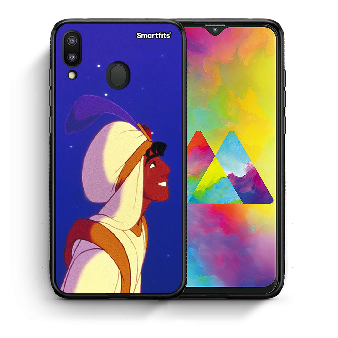 Θήκη Samsung M20 Alladin And Jasmine Love 1 από τη Smartfits με σχέδιο στο πίσω μέρος και μαύρο περίβλημα | Samsung M20 Alladin And Jasmine Love 1 case with colorful back and black bezels
