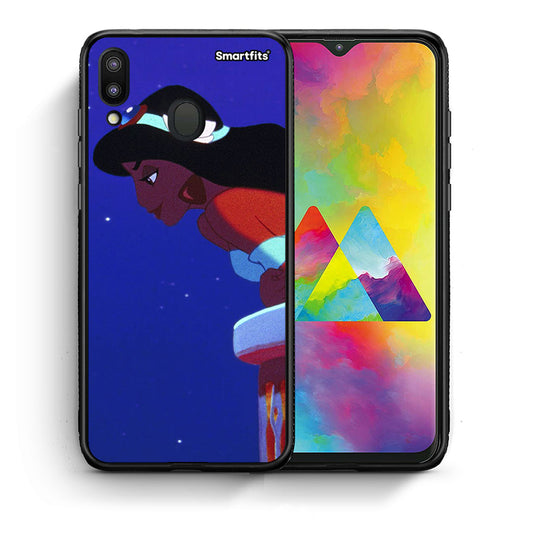 Θήκη Samsung M20 Alladin And Jasmine Love 2 από τη Smartfits με σχέδιο στο πίσω μέρος και μαύρο περίβλημα | Samsung M20 Alladin And Jasmine Love 2 case with colorful back and black bezels