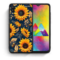Thumbnail for Θήκη Samsung M20 Autumn Sunflowers από τη Smartfits με σχέδιο στο πίσω μέρος και μαύρο περίβλημα | Samsung M20 Autumn Sunflowers case with colorful back and black bezels