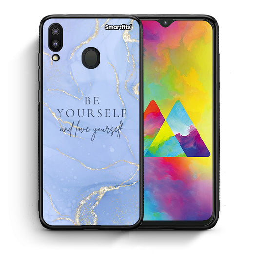 Θήκη Samsung M20 Be Yourself από τη Smartfits με σχέδιο στο πίσω μέρος και μαύρο περίβλημα | Samsung M20 Be Yourself case with colorful back and black bezels