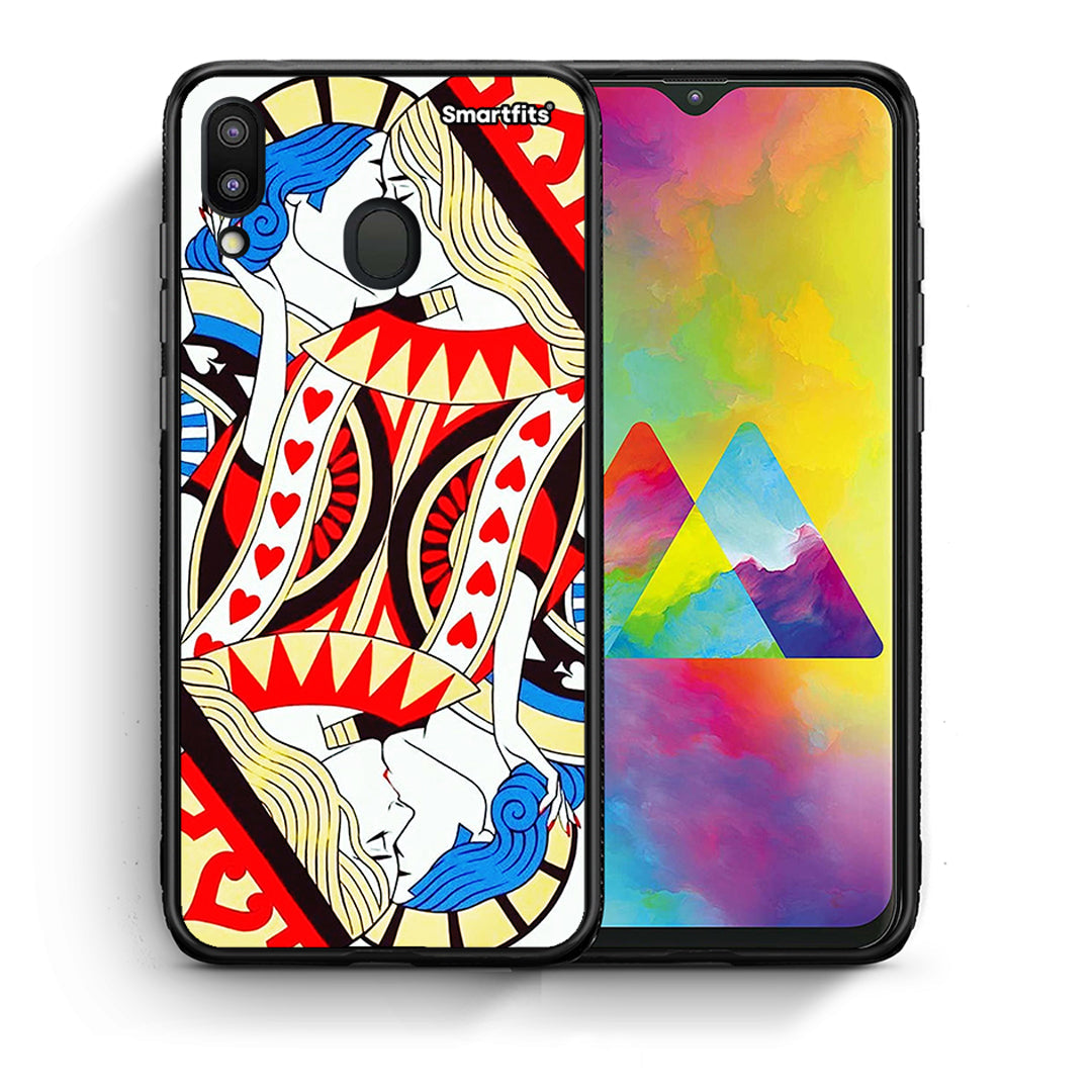 Θήκη Samsung M20 Card Love από τη Smartfits με σχέδιο στο πίσω μέρος και μαύρο περίβλημα | Samsung M20 Card Love case with colorful back and black bezels