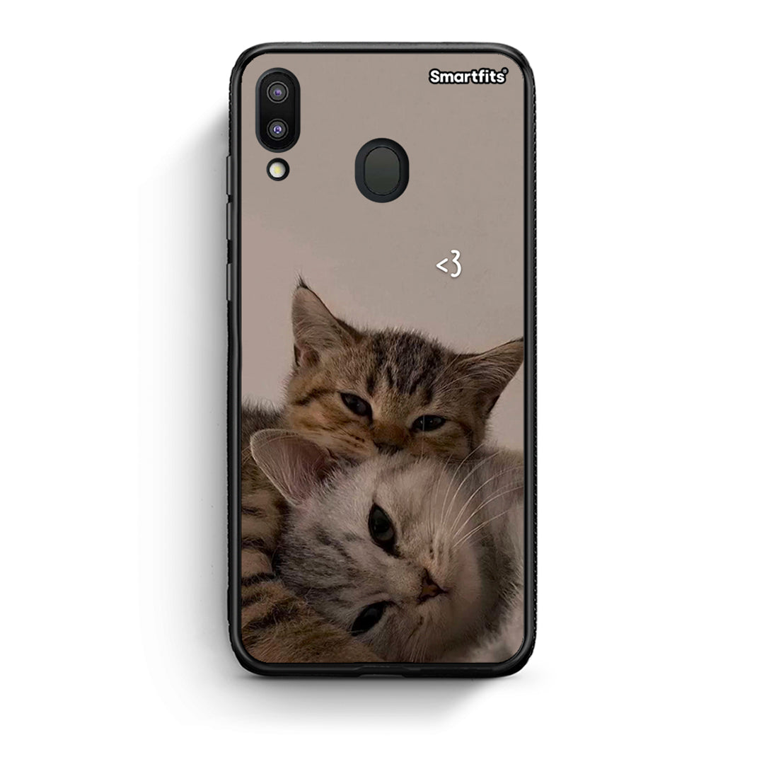 Samsung M20 Cats In Love Θήκη από τη Smartfits με σχέδιο στο πίσω μέρος και μαύρο περίβλημα | Smartphone case with colorful back and black bezels by Smartfits