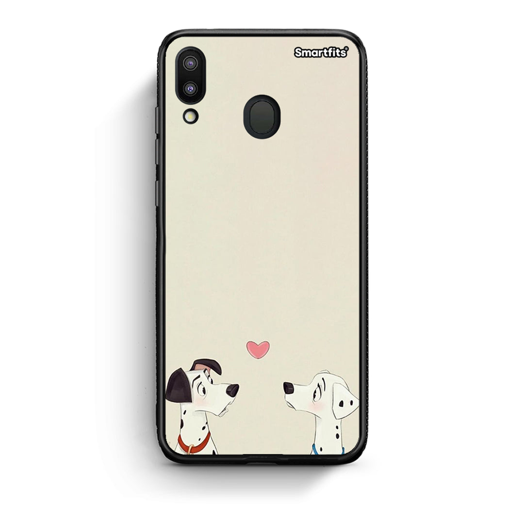 Samsung M20 Dalmatians Love θήκη από τη Smartfits με σχέδιο στο πίσω μέρος και μαύρο περίβλημα | Smartphone case with colorful back and black bezels by Smartfits