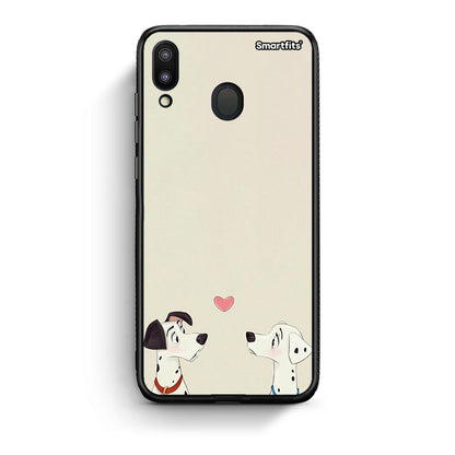 Samsung M20 Dalmatians Love θήκη από τη Smartfits με σχέδιο στο πίσω μέρος και μαύρο περίβλημα | Smartphone case with colorful back and black bezels by Smartfits