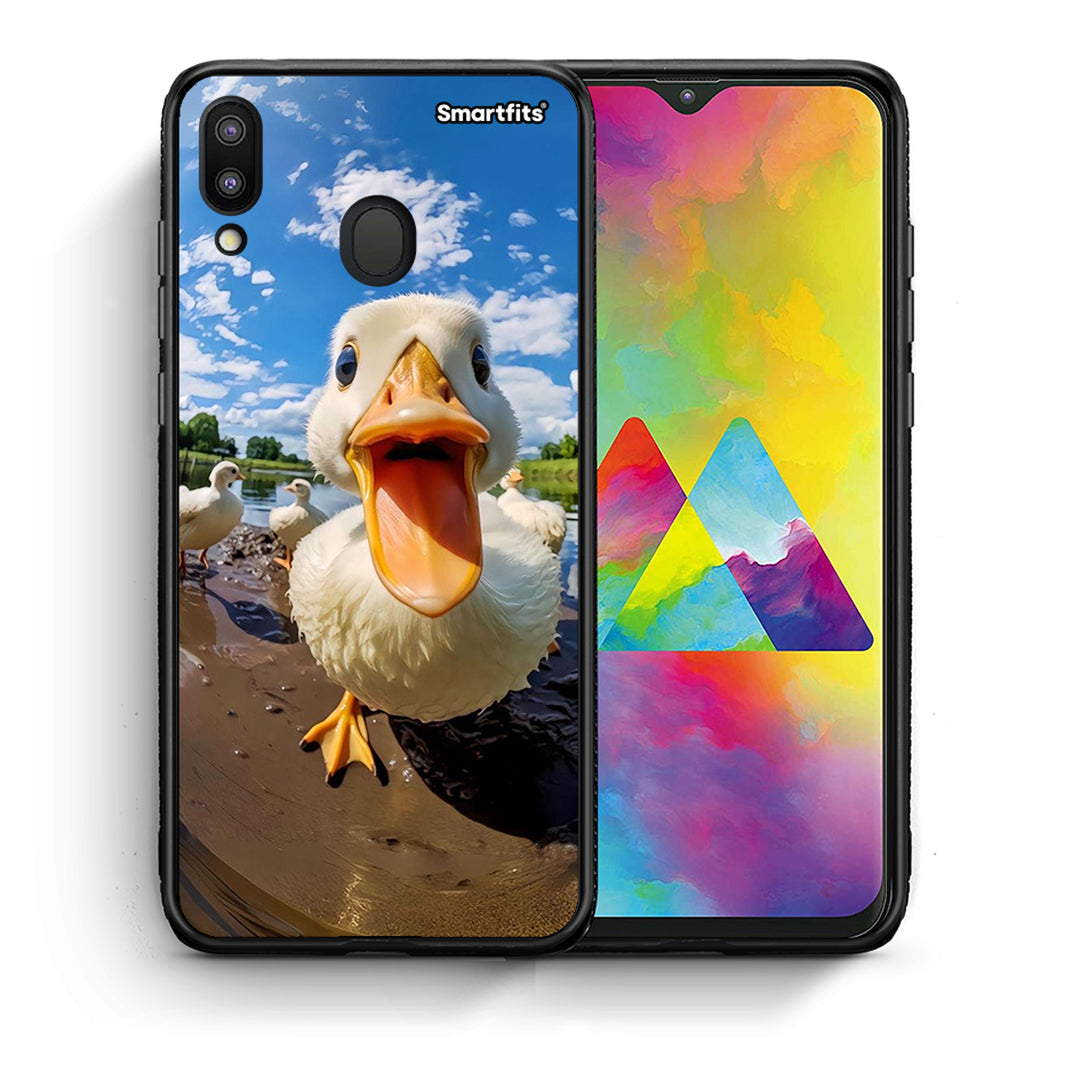 Θήκη Samsung M20 Duck Face από τη Smartfits με σχέδιο στο πίσω μέρος και μαύρο περίβλημα | Samsung M20 Duck Face case with colorful back and black bezels