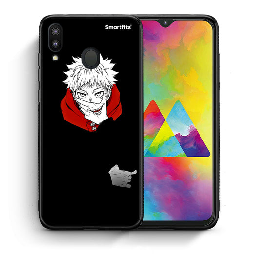 Θήκη Samsung M20 Itadori Anime από τη Smartfits με σχέδιο στο πίσω μέρος και μαύρο περίβλημα | Samsung M20 Itadori Anime case with colorful back and black bezels