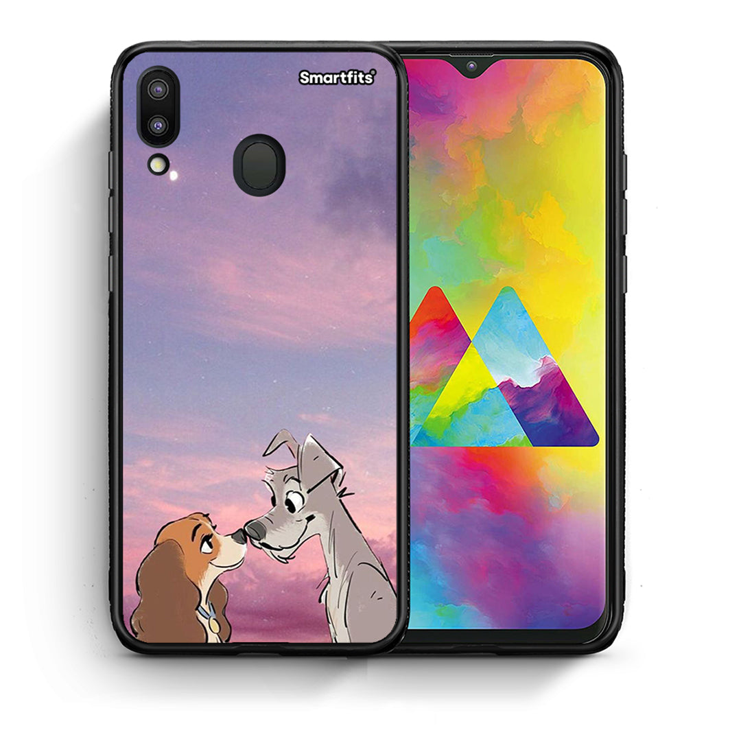 Θήκη Samsung M20 Lady And Tramp από τη Smartfits με σχέδιο στο πίσω μέρος και μαύρο περίβλημα | Samsung M20 Lady And Tramp case with colorful back and black bezels