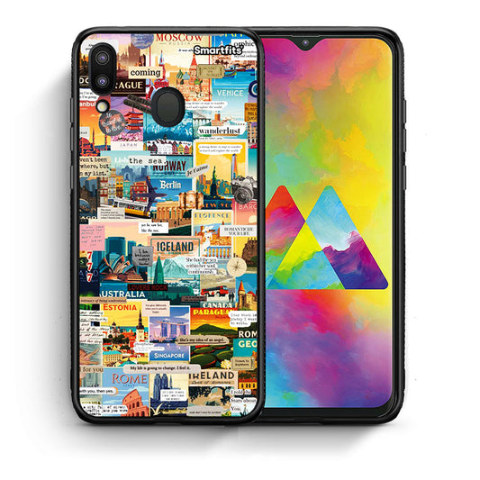 Θήκη Samsung M20 Live To Travel από τη Smartfits με σχέδιο στο πίσω μέρος και μαύρο περίβλημα | Samsung M20 Live To Travel case with colorful back and black bezels