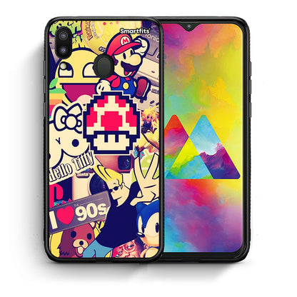 Θήκη Samsung M20 Love The 90s από τη Smartfits με σχέδιο στο πίσω μέρος και μαύρο περίβλημα | Samsung M20 Love The 90s case with colorful back and black bezels