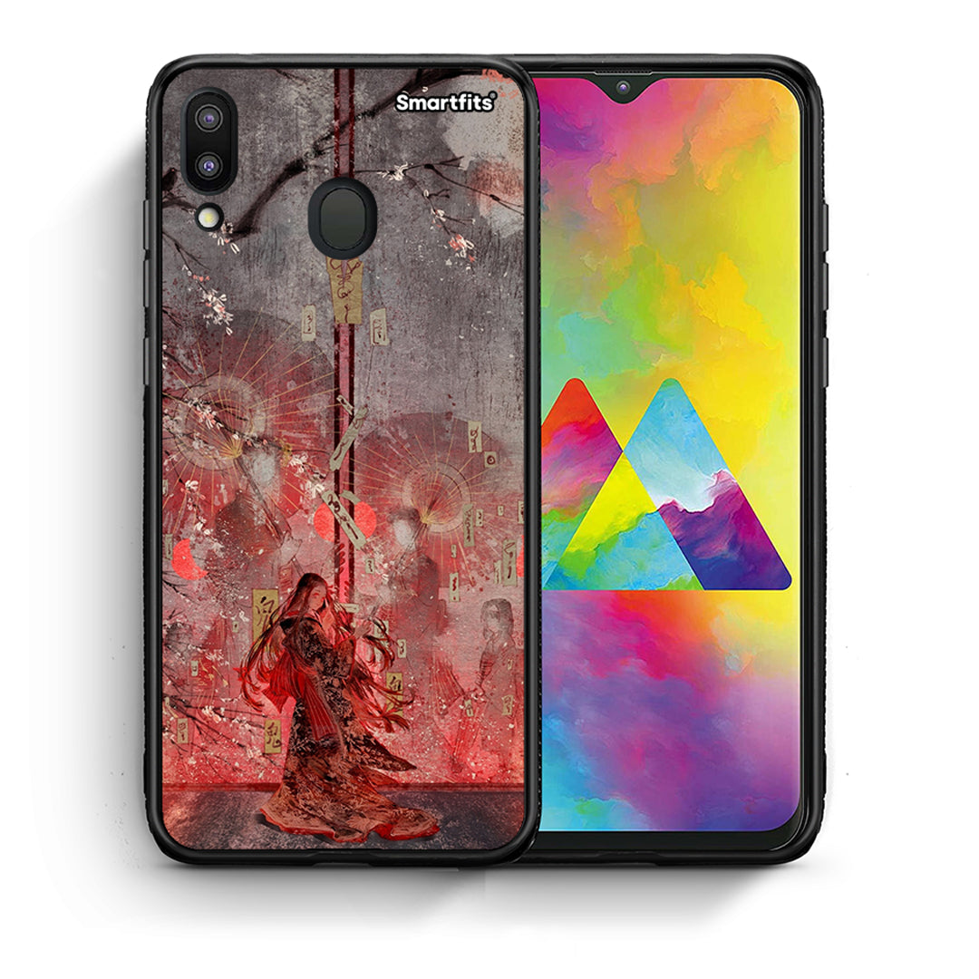 Θήκη Samsung M20 Nezuko Kamado από τη Smartfits με σχέδιο στο πίσω μέρος και μαύρο περίβλημα | Samsung M20 Nezuko Kamado case with colorful back and black bezels