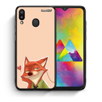 Θήκη Samsung M20 Nick Wilde And Judy Hopps Love 1 από τη Smartfits με σχέδιο στο πίσω μέρος και μαύρο περίβλημα | Samsung M20 Nick Wilde And Judy Hopps Love 1 case with colorful back and black bezels
