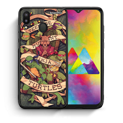 Θήκη Samsung M20 Ninja Turtles από τη Smartfits με σχέδιο στο πίσω μέρος και μαύρο περίβλημα | Samsung M20 Ninja Turtles case with colorful back and black bezels