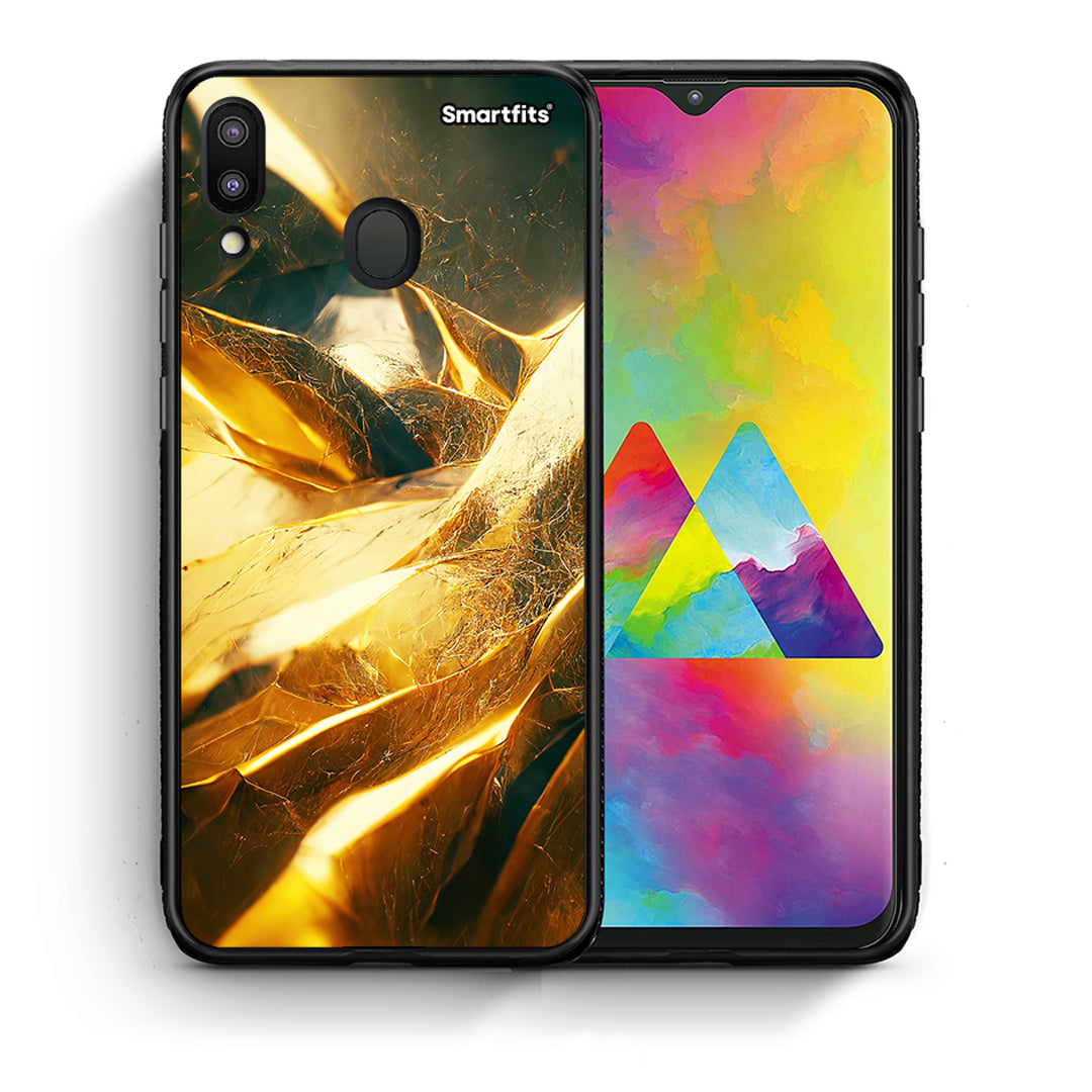 Θήκη Samsung M20 Real Gold από τη Smartfits με σχέδιο στο πίσω μέρος και μαύρο περίβλημα | Samsung M20 Real Gold case with colorful back and black bezels