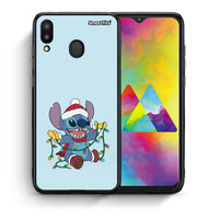 Thumbnail for Θήκη Samsung M20 Santa Stich από τη Smartfits με σχέδιο στο πίσω μέρος και μαύρο περίβλημα | Samsung M20 Santa Stich case with colorful back and black bezels