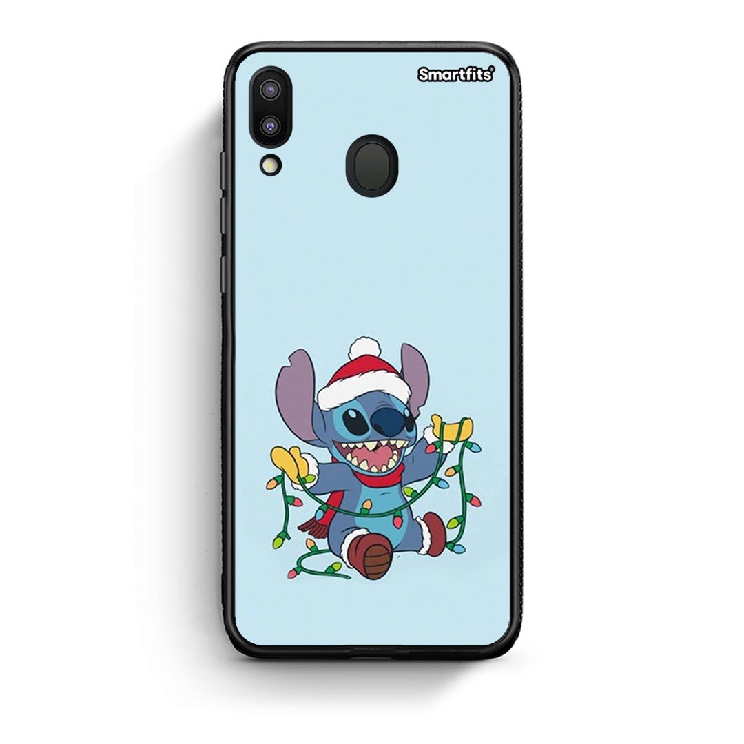 Samsung M20 Santa Stich θήκη από τη Smartfits με σχέδιο στο πίσω μέρος και μαύρο περίβλημα | Smartphone case with colorful back and black bezels by Smartfits