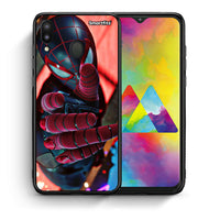 Thumbnail for Θήκη Samsung M20 Spider Hand από τη Smartfits με σχέδιο στο πίσω μέρος και μαύρο περίβλημα | Samsung M20 Spider Hand case with colorful back and black bezels