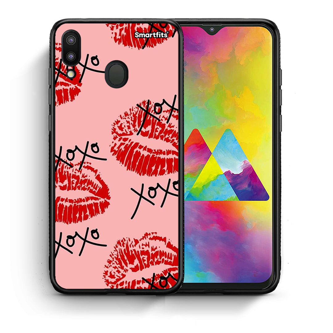 Θήκη Samsung M20 XOXO Lips από τη Smartfits με σχέδιο στο πίσω μέρος και μαύρο περίβλημα | Samsung M20 XOXO Lips case with colorful back and black bezels