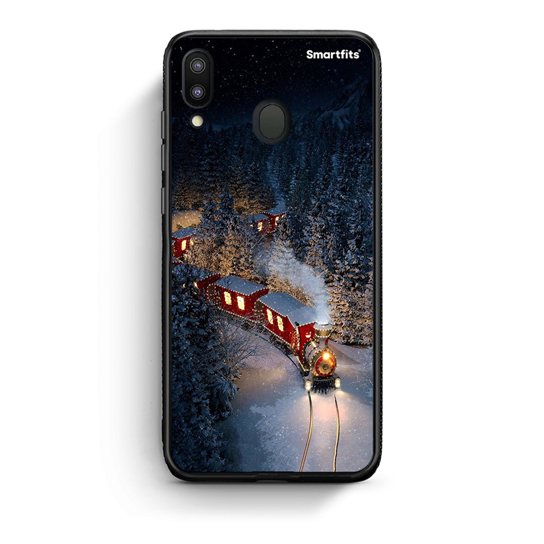 Samsung M20 Xmas Train θήκη από τη Smartfits με σχέδιο στο πίσω μέρος και μαύρο περίβλημα | Smartphone case with colorful back and black bezels by Smartfits