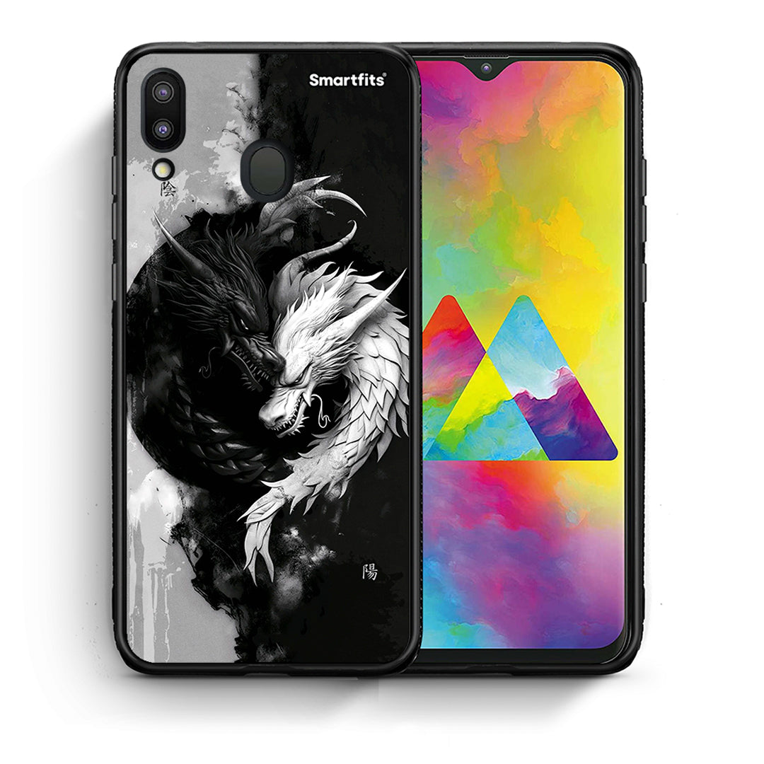 Θήκη Samsung M20 Yin Yang από τη Smartfits με σχέδιο στο πίσω μέρος και μαύρο περίβλημα | Samsung M20 Yin Yang case with colorful back and black bezels