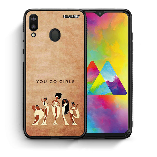 Θήκη Samsung M20 You Go Girl από τη Smartfits με σχέδιο στο πίσω μέρος και μαύρο περίβλημα | Samsung M20 You Go Girl case with colorful back and black bezels