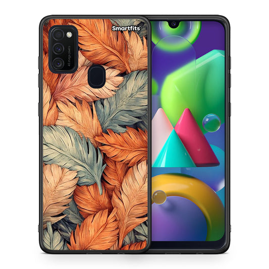 Θήκη Samsung M21 / M31 Autumn Leaves από τη Smartfits με σχέδιο στο πίσω μέρος και μαύρο περίβλημα | Samsung M21 / M31 Autumn Leaves case with colorful back and black bezels