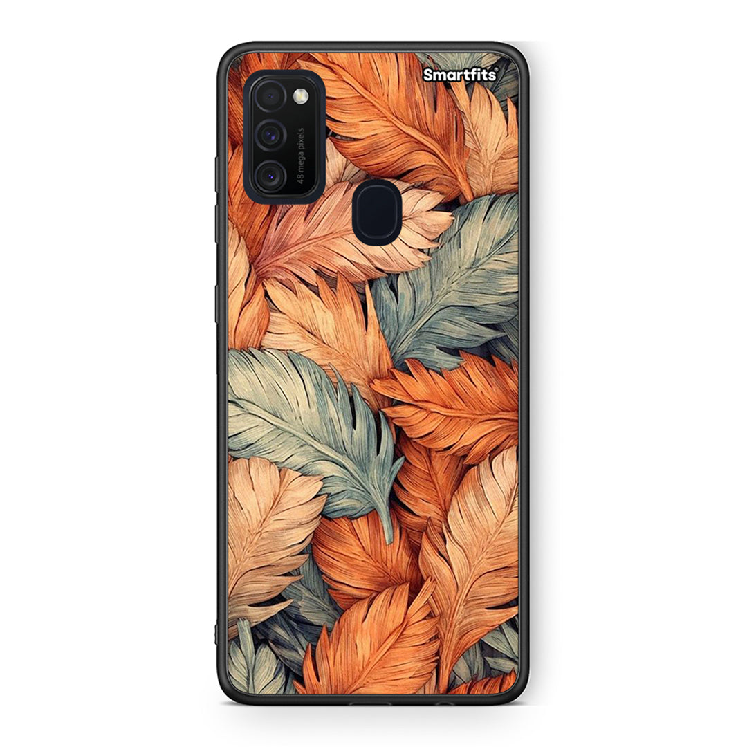 Samsung M21 / M31 Autumn Leaves Θήκη από τη Smartfits με σχέδιο στο πίσω μέρος και μαύρο περίβλημα | Smartphone case with colorful back and black bezels by Smartfits