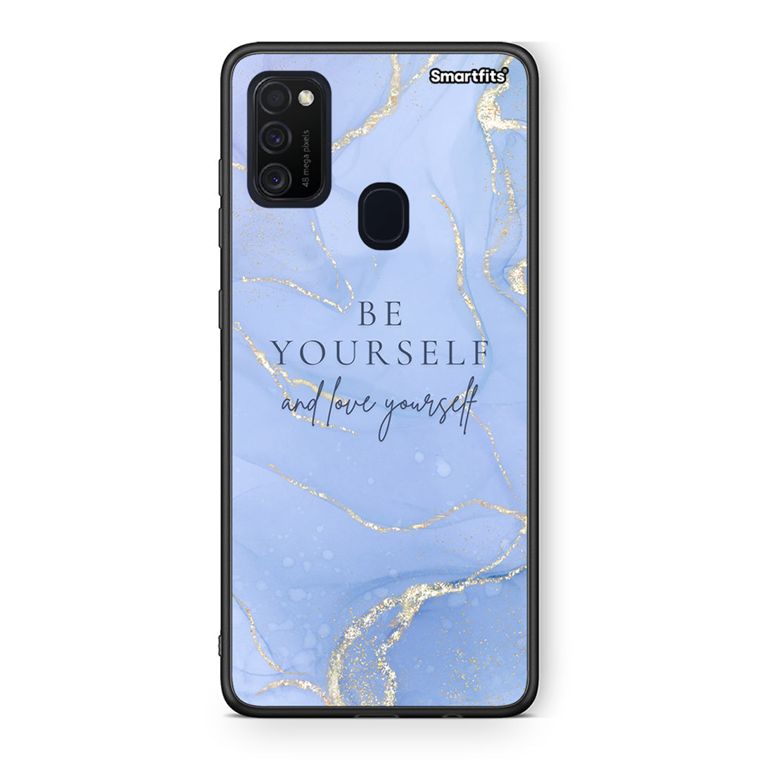 Samsung M21/M31 Be Yourself θήκη από τη Smartfits με σχέδιο στο πίσω μέρος και μαύρο περίβλημα | Smartphone case with colorful back and black bezels by Smartfits