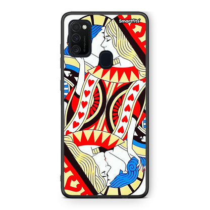 Samsung M21/M31 Card Love θήκη από τη Smartfits με σχέδιο στο πίσω μέρος και μαύρο περίβλημα | Smartphone case with colorful back and black bezels by Smartfits