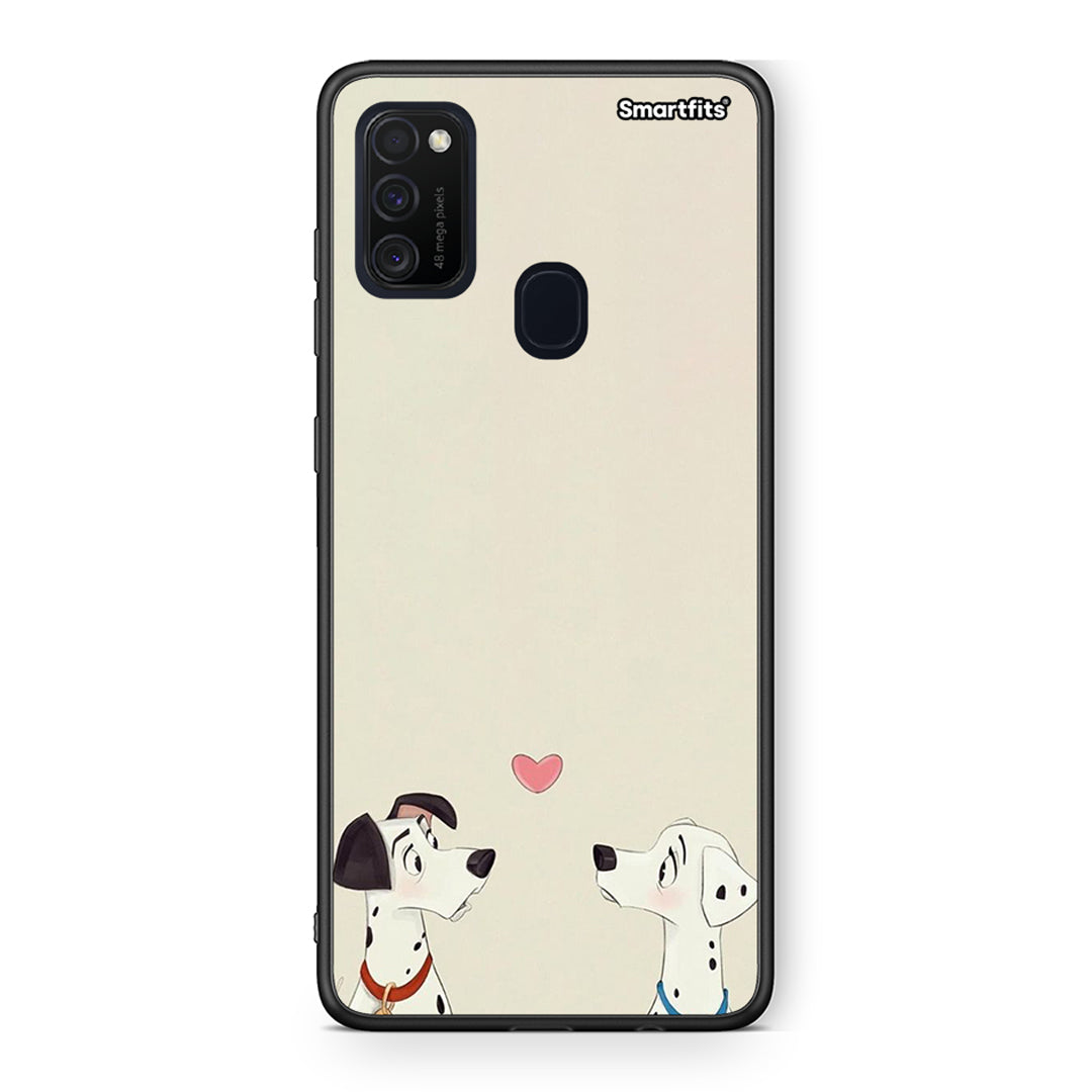 Samsung M21/M31 Dalmatians Love θήκη από τη Smartfits με σχέδιο στο πίσω μέρος και μαύρο περίβλημα | Smartphone case with colorful back and black bezels by Smartfits