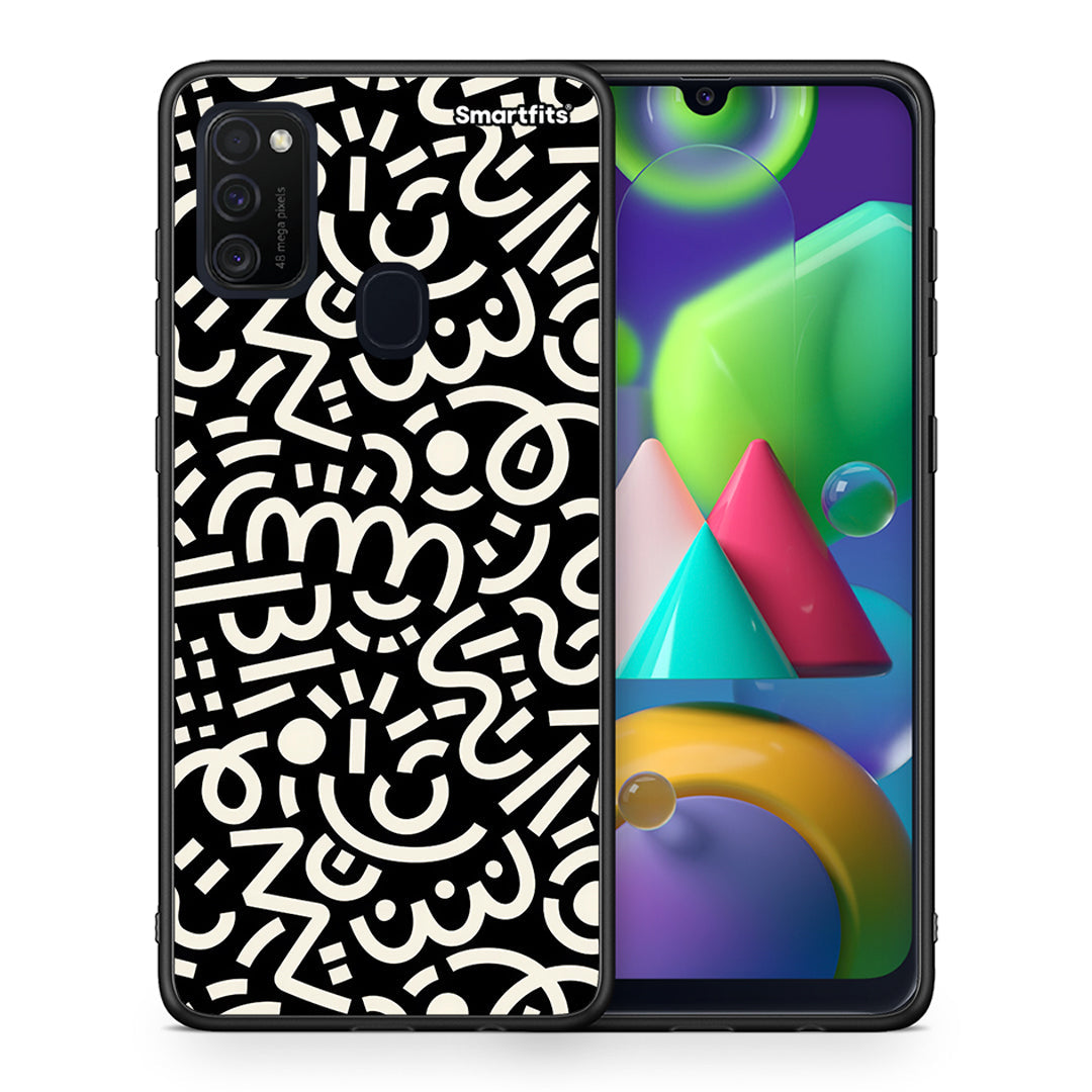 Θήκη Samsung M21 / M31 Doodle Art από τη Smartfits με σχέδιο στο πίσω μέρος και μαύρο περίβλημα | Samsung M21 / M31 Doodle Art case with colorful back and black bezels