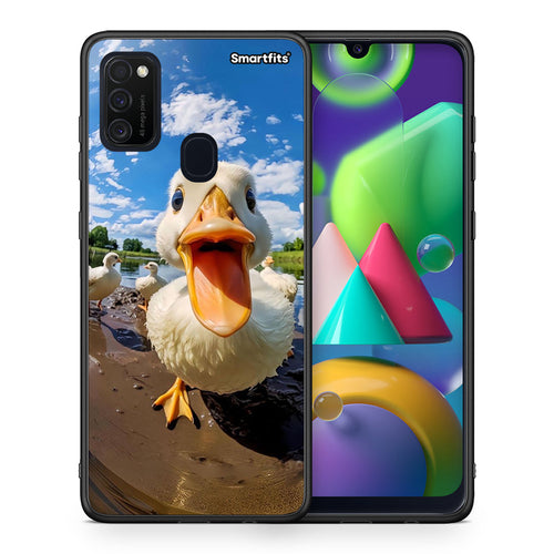 Θήκη Samsung M21/M31 Duck Face από τη Smartfits με σχέδιο στο πίσω μέρος και μαύρο περίβλημα | Samsung M21/M31 Duck Face case with colorful back and black bezels