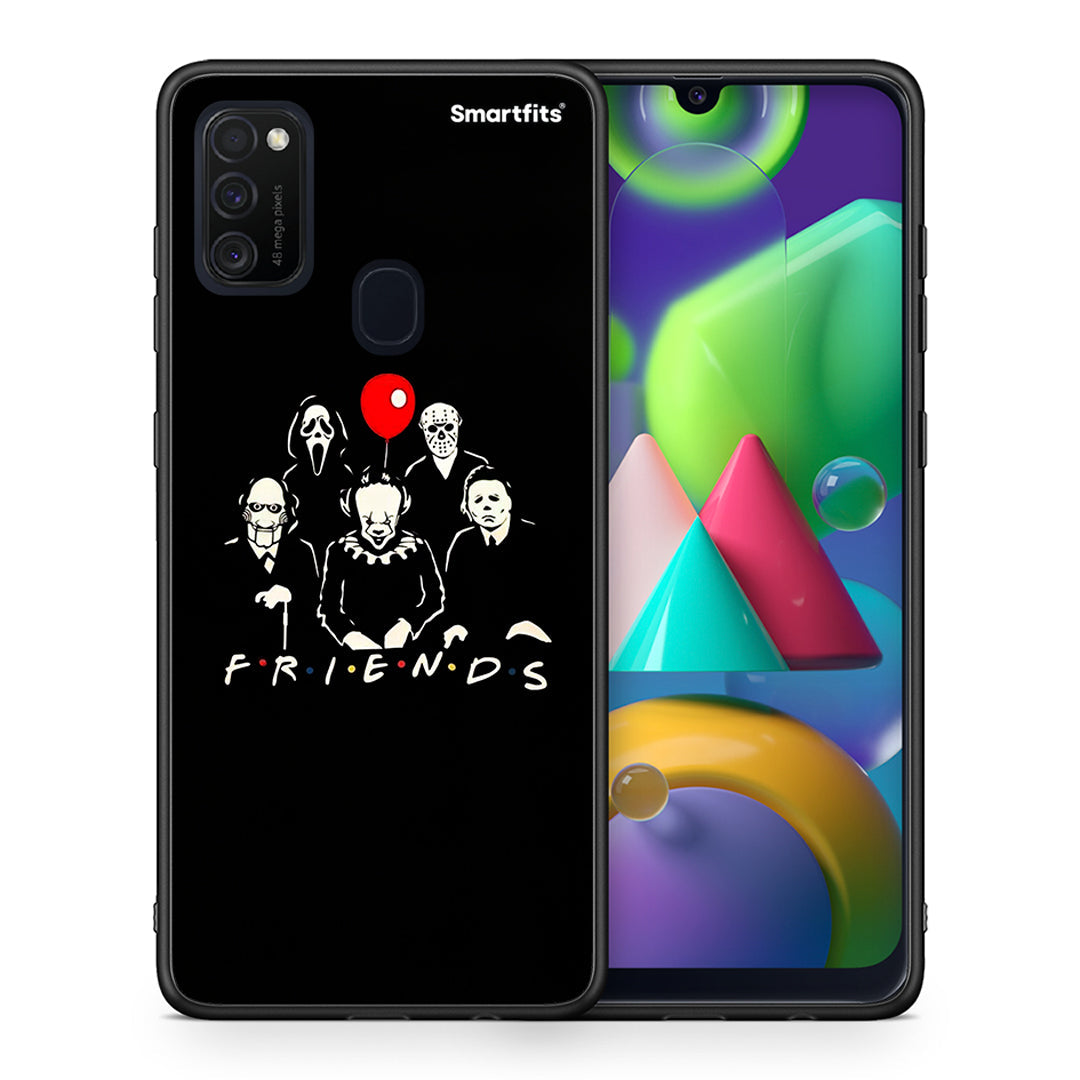 Θήκη Samsung M21 / M31 Halloween Friends από τη Smartfits με σχέδιο στο πίσω μέρος και μαύρο περίβλημα | Samsung M21 / M31 Halloween Friends case with colorful back and black bezels