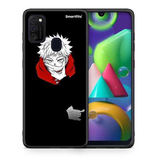 Θήκη Samsung M21/M31 Itadori Anime από τη Smartfits με σχέδιο στο πίσω μέρος και μαύρο περίβλημα | Samsung M21/M31 Itadori Anime case with colorful back and black bezels
