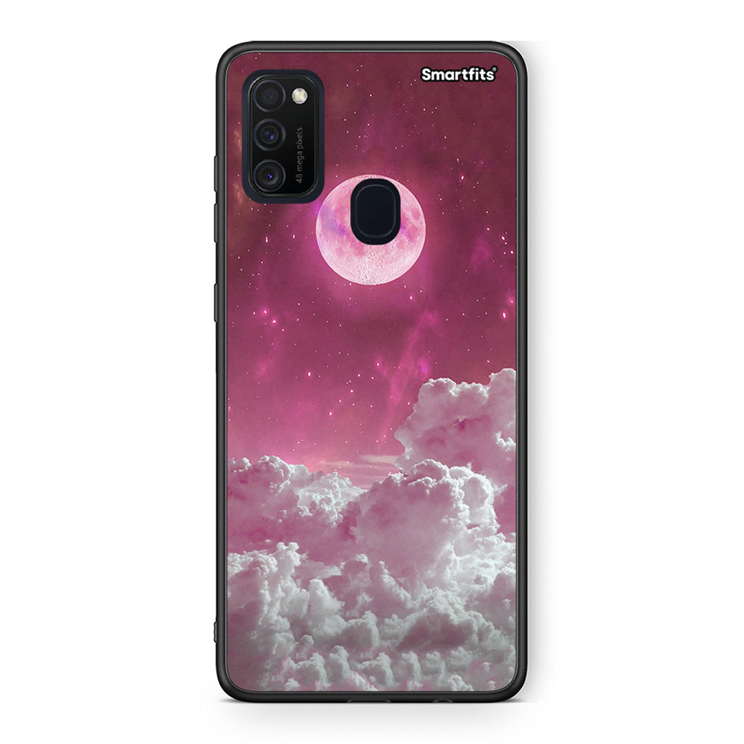 Samsung M21 / M31 Pink Moon Θήκη από τη Smartfits με σχέδιο στο πίσω μέρος και μαύρο περίβλημα | Smartphone case with colorful back and black bezels by Smartfits