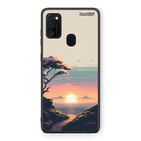 Thumbnail for Samsung M21 / M31 Pixel Sunset Θήκη από τη Smartfits με σχέδιο στο πίσω μέρος και μαύρο περίβλημα | Smartphone case with colorful back and black bezels by Smartfits