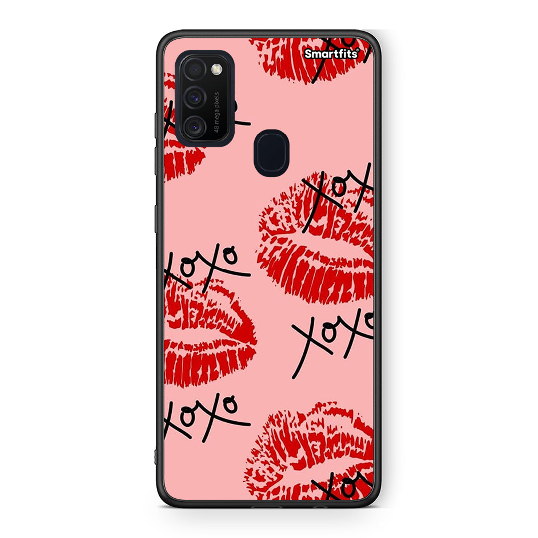 Samsung M21/M31 XOXO Lips θήκη από τη Smartfits με σχέδιο στο πίσω μέρος και μαύρο περίβλημα | Smartphone case with colorful back and black bezels by Smartfits