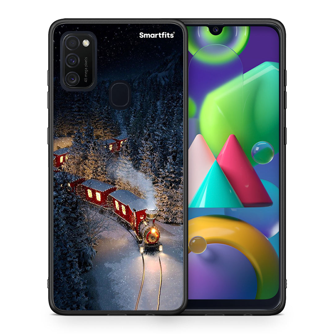 Θήκη Samsung M21/M31 Xmas Train από τη Smartfits με σχέδιο στο πίσω μέρος και μαύρο περίβλημα | Samsung M21/M31 Xmas Train case with colorful back and black bezels